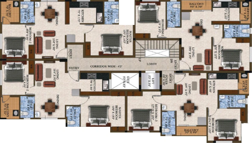 Floor Plan of Naaghappa Orchid in Ullagaram, Chennai - Image 415347
