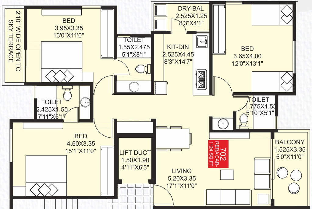 3 BHK Flat in Swojas Shreekrishna Niwas in Kothrud, Pune - Image 923457