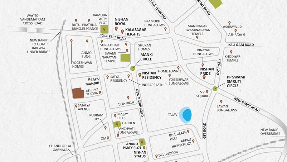 Location of Commercial Shantanu Shiv Shaligram Serenity in New Ranip, Ahmedabad - Image 415370