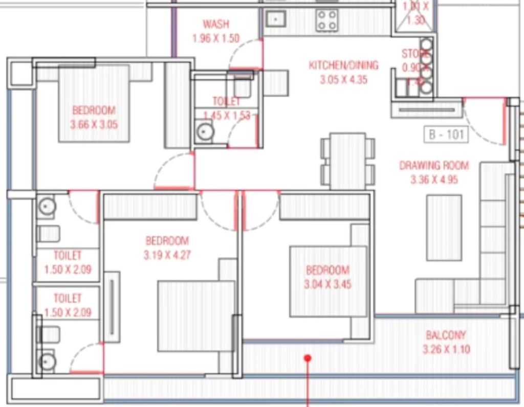 3 BHK Flat in Shanti Pushp Greens in Ognaj, Ahmedabad - Image 923462