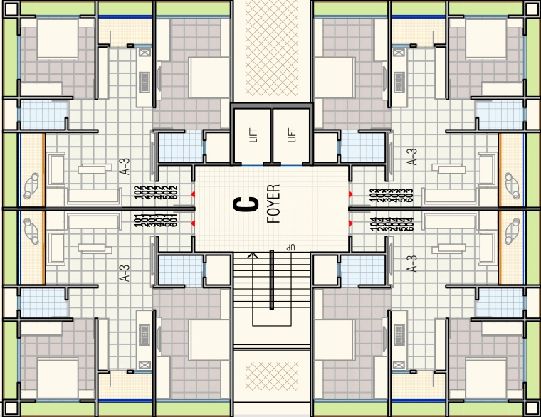 Floor Plan of Shivam Nanddeep Homes in Singarwa, Ahmedabad - Image 415415