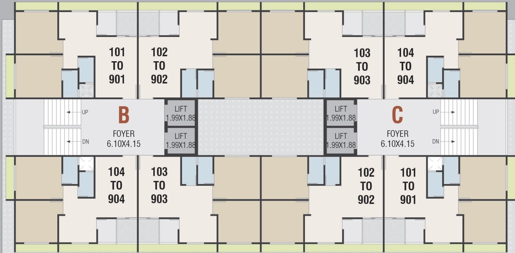 Floor Plan of Shree Satyam Elegance in Singarwa, Ahmedabad - Image 415447