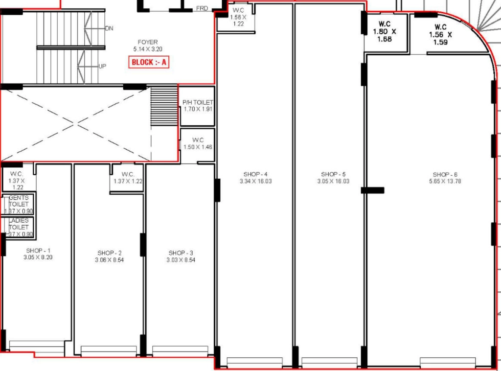 Floor Plan of Commercial Shreenathji Rudra Exotica in Maninagar, Ahmedabad - Image 415528
