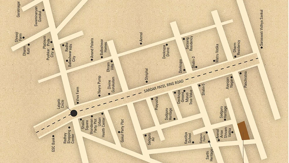 Location of Shreeyam Pelican Heights in Vatva, Ahmedabad - Image 415535