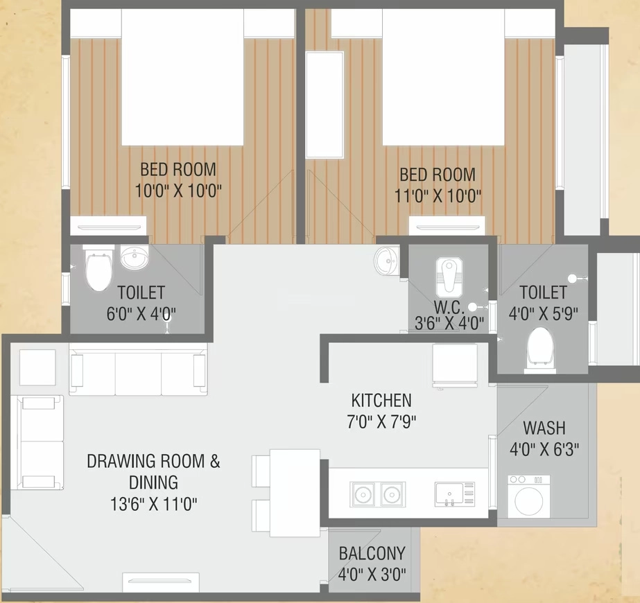2 BHK Flat in Myco Ahmed Avenue in Sarkhej, Ahmedabad - Image 923531