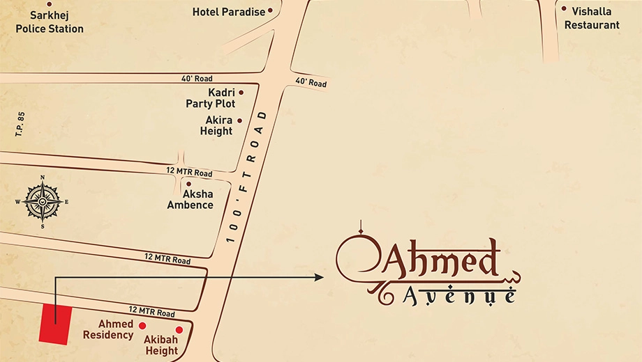 Location of Myco Ahmed Avenue in Sarkhej, Ahmedabad - Image 415578