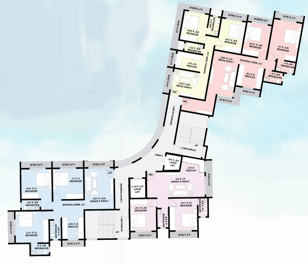 Floor Plan of Clement Dream Aura in Vasai West, Palghar - Image 415623