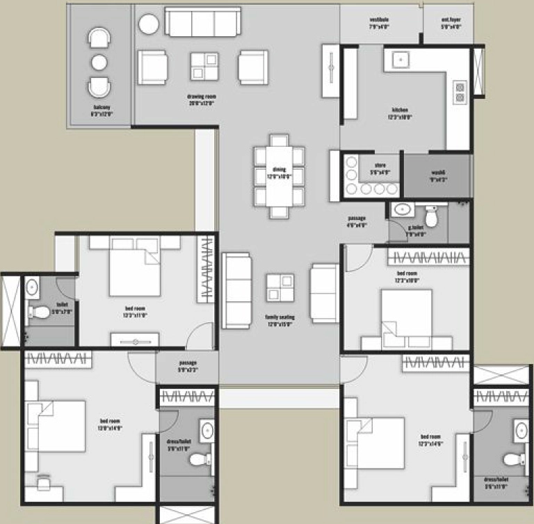 4 BHK Flat in Myco Akira 44 in Sarkhej, Ahmedabad - Image 923545