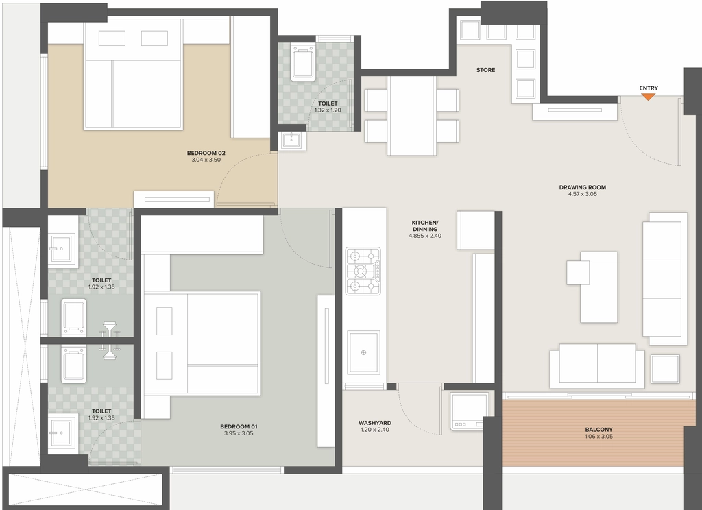 2 BHK Flat in Nakshatra Homes in Jagatpur, Ahmedabad - Image 923549