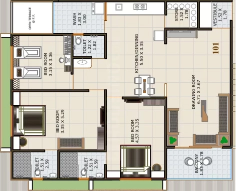 3 BHK Flat in Radhika Royal in Nikol, Ahmedabad - Image 923553