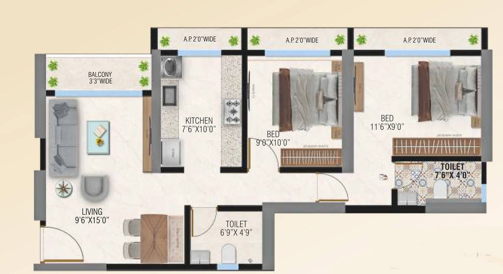 2 BHK Flat in Tania Skyline in Nalasopara West, Palghar - Image 923558