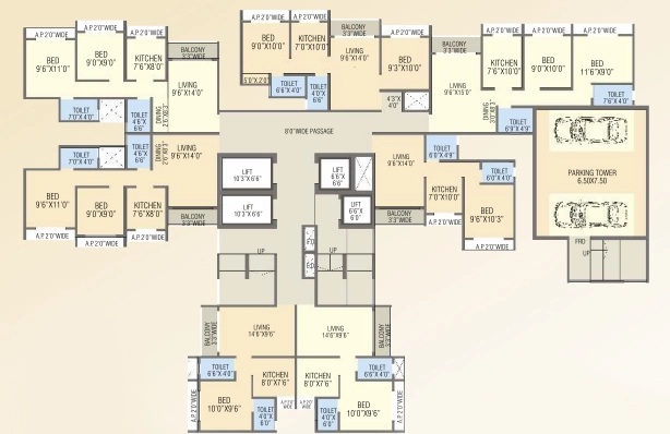 Floor Plan of Tania Skyline in Nalasopara West, Palghar - Image 415684