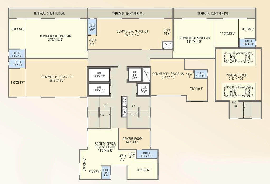 Floor Plan of Commercial Tania Skyline in Nalasopara West, Palghar - Image 415715