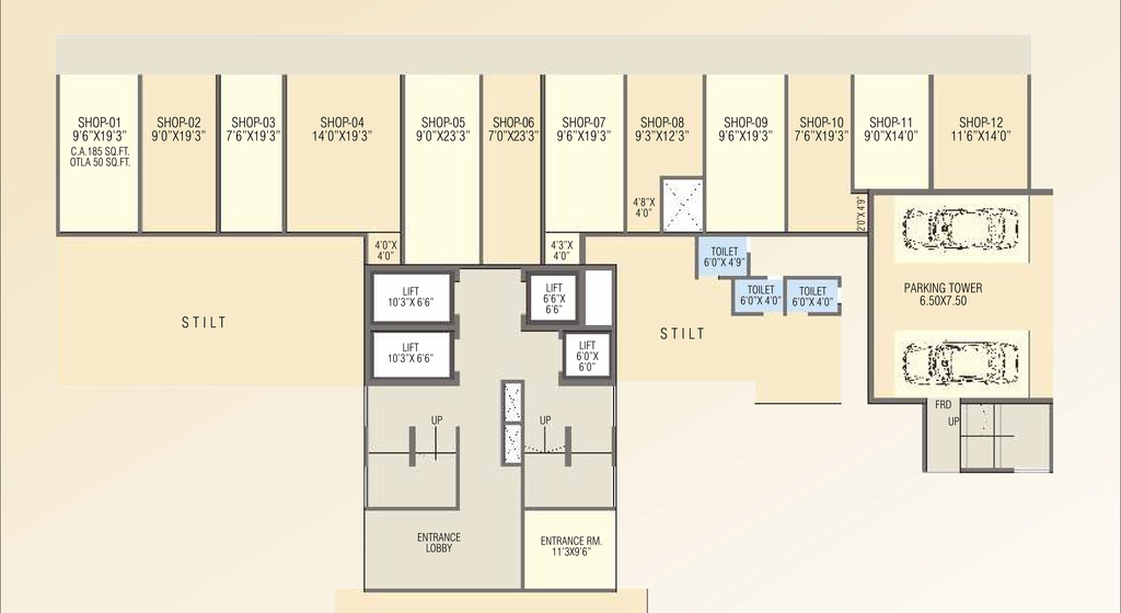 Floor Plan of Commercial Tania Skyline in Nalasopara West, Palghar - Image 415714