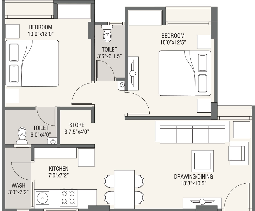 2 BHK Flat in Vrundavan Shyam Elegance in Jodhpur Village, Ahmedabad - Image 923573