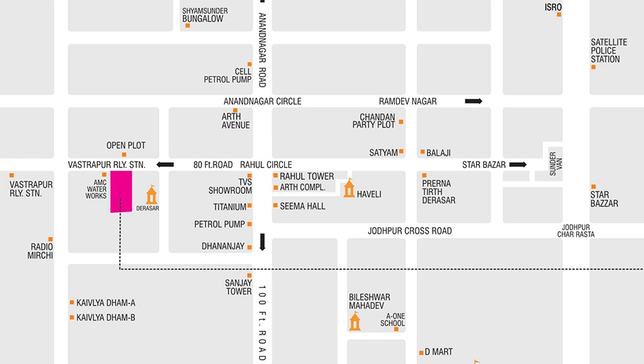 Location of Vrundavan Shyam Elegance in Jodhpur Village, Ahmedabad - Image 415739
