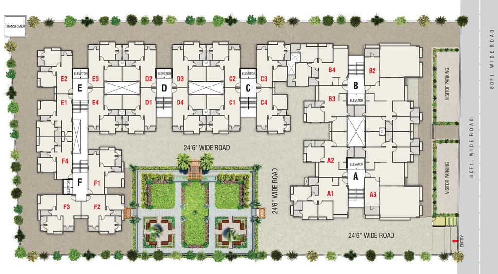 Master Plan of Vrundavan Shyam Elegance in Jodhpur Village, Ahmedabad - Image 415740