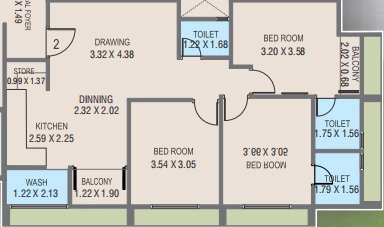 3 BHK Flat in Shree Viihaan Elegance in Chandkheda, Ahmedabad - Image 923577