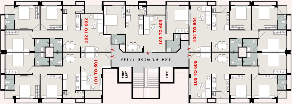 Floor Plan of SM Sunrise Elegance in Paldi, Ahmedabad - Image 415762