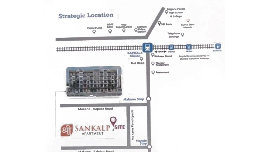 Location of Bhoomi Shree Sankalp Apartments in Saphale West, Palghar - Image 415767