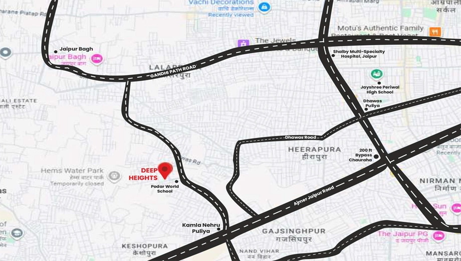 Location of Deep Heights in Ajmer Road, Jaipur - Image 415795