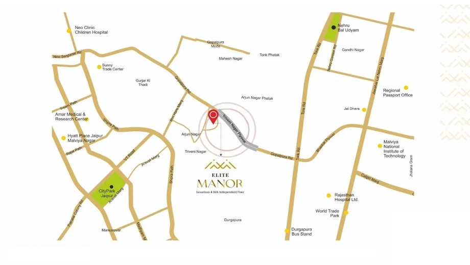 Location of Elite Manor in Gopalpura, Jaipur - Image 415816