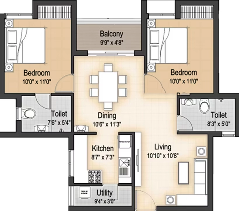 2 BHK Flat in S&S Uni5 in Padi, Chennai - Image 923609