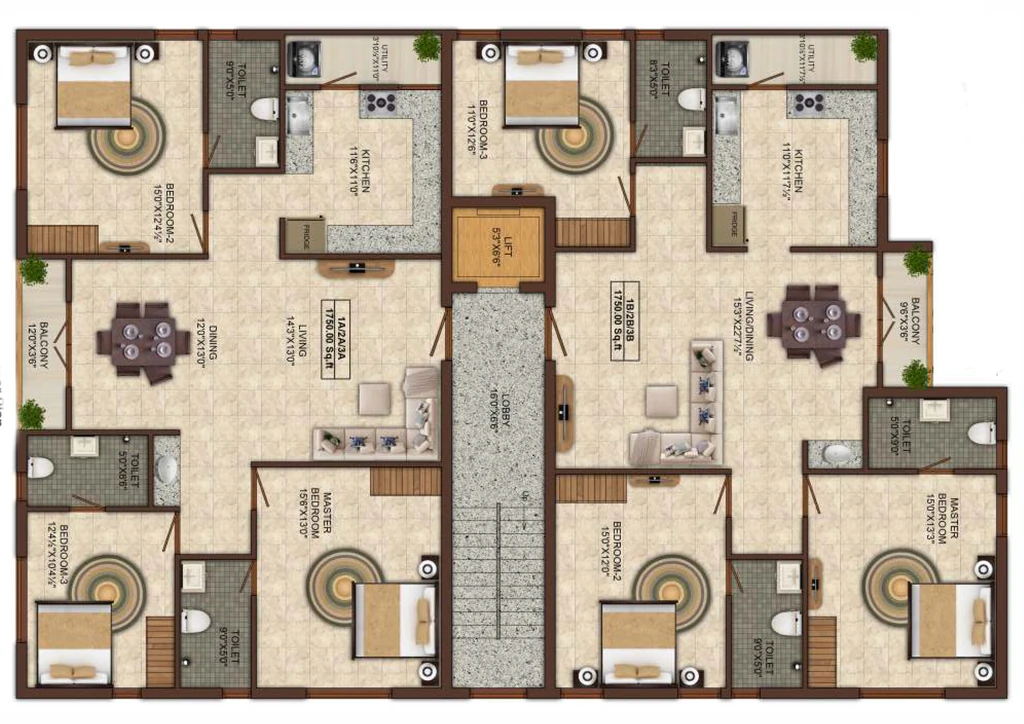 Floor Plan of The Azure Abode in Kilpauk, Chennai - Image 415847
