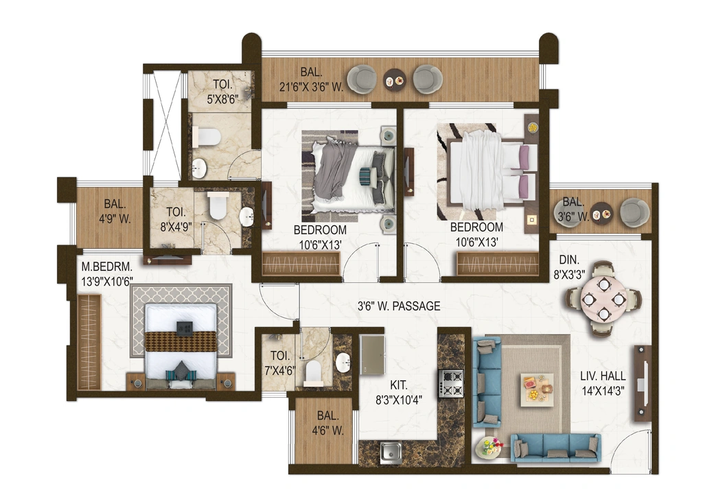 3 BHK Flat in Adinath Anantam in Chaukhan, Jodhpur - Image 923616