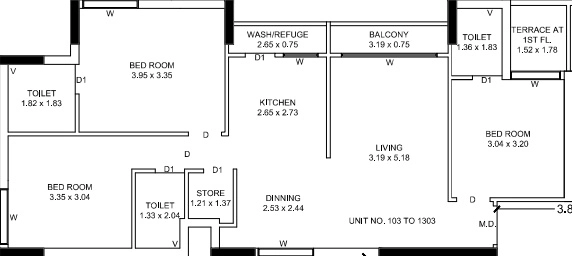 3 BHK Flat in Vivan RK Highstreet in Bajrang Wadi, Rajkot - Image 923627
