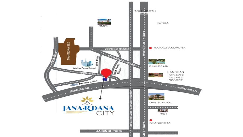 Location of Kedia Janardana City in Ajmer Road, Jaipur - Image 415932