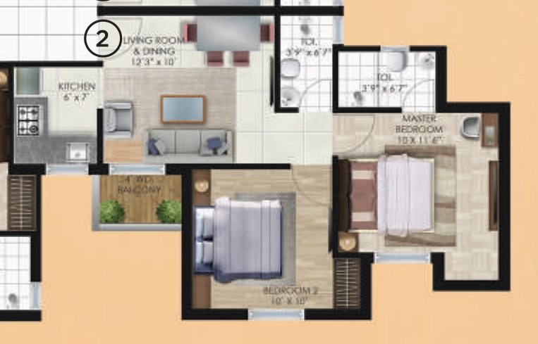 2 BHK Flat in Love Home Marwar in Khema Ka Kuwa, Jodhpur - Image 923644