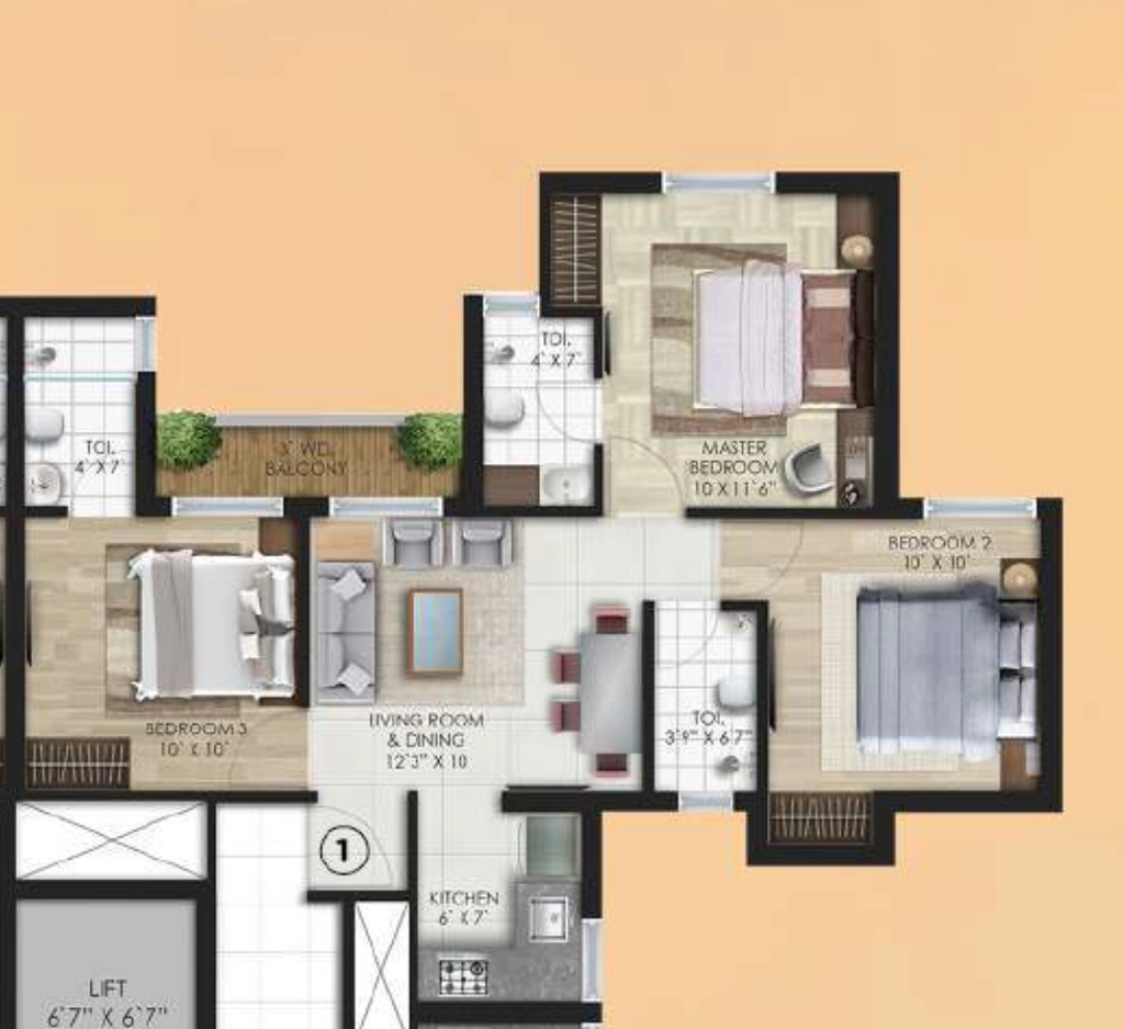 3 BHK Flat in Love Home Marwar in Khema Ka Kuwa, Jodhpur - Image 923645