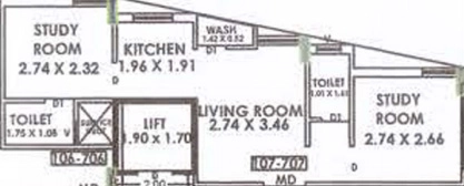 2 BHK Flat in Vision Dream Aura in Swati Park, Rajkot - Image 923643