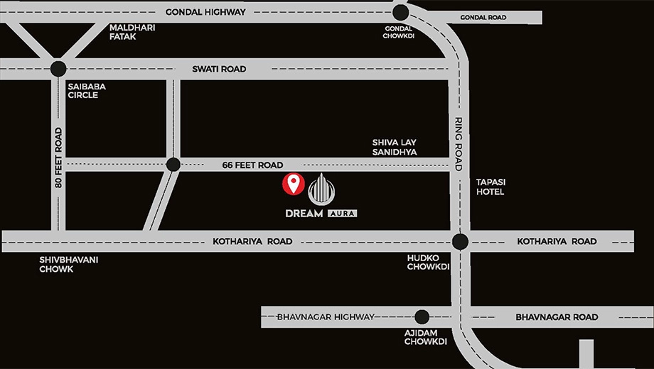 Location of Vision Dream Aura in Swati Park, Rajkot - Image 415942