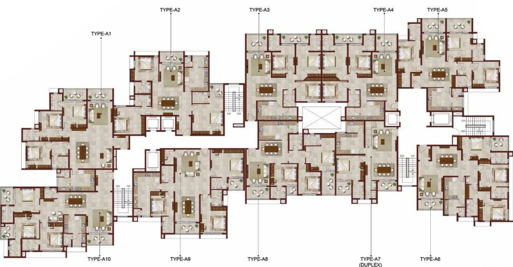 Floor Plan of Indroyal The Uptown in PMG, Thiruvananthapuram - Image 416004