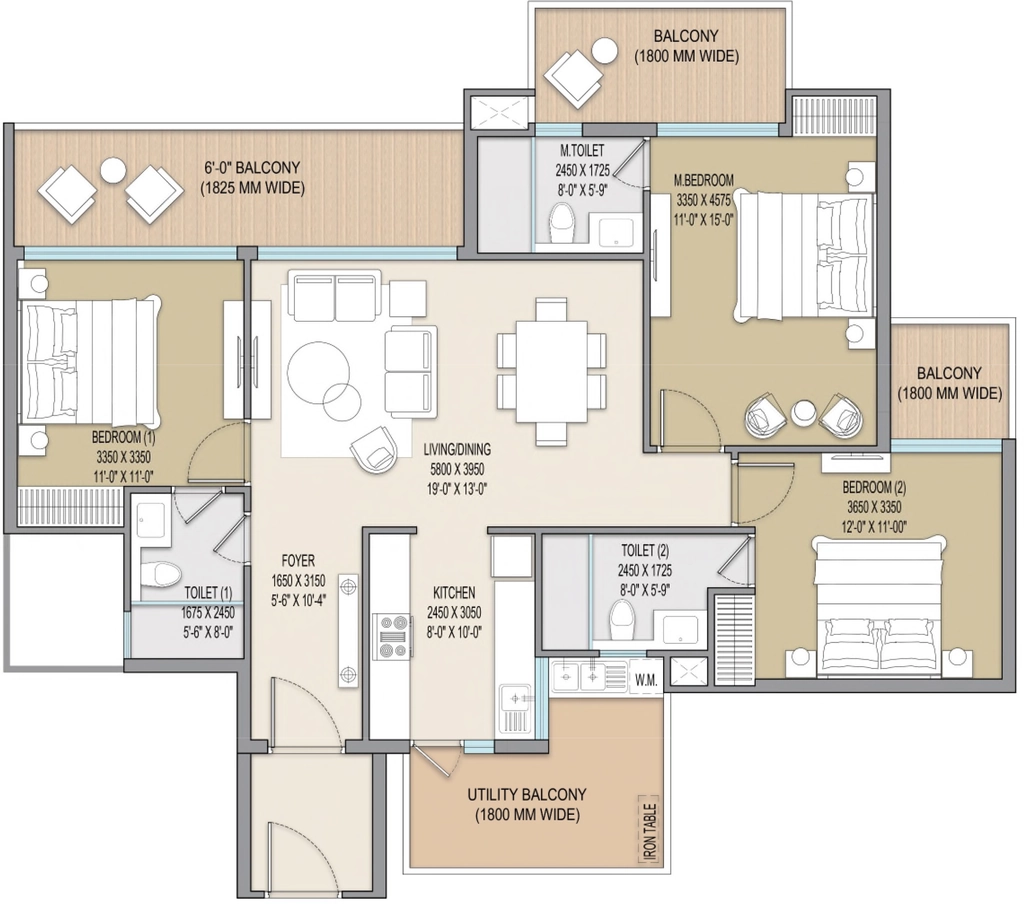 3 BHK Flat in Excentia Tatva in Rajpur Road, Dehradun - Image 923648