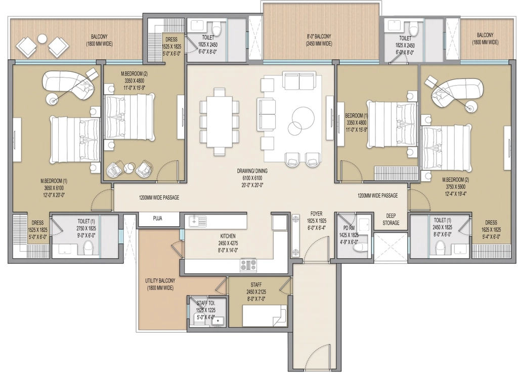 4 BHK Flat in Excentia Tatva in Rajpur Road, Dehradun - Image 923653