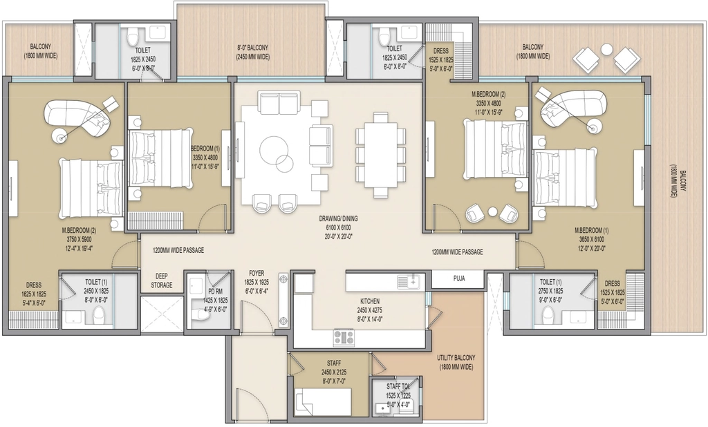 4 BHK Flat in Excentia Tatva in Rajpur Road, Dehradun - Image 923654