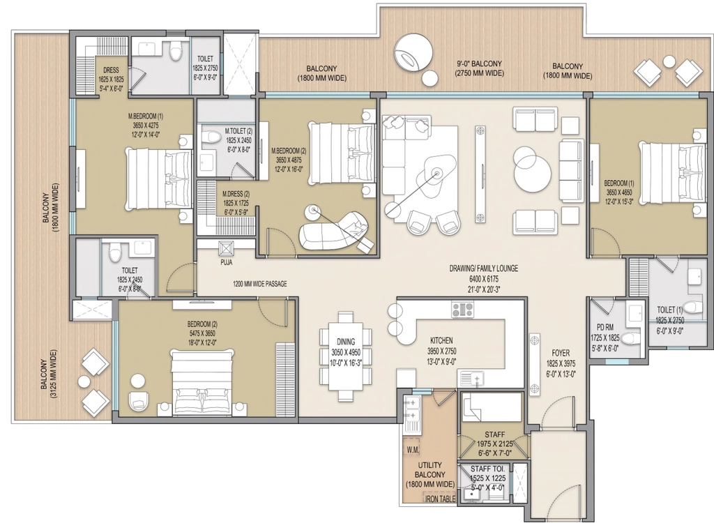4 BHK Flat in Excentia Tatva in Rajpur Road, Dehradun - Image 923655