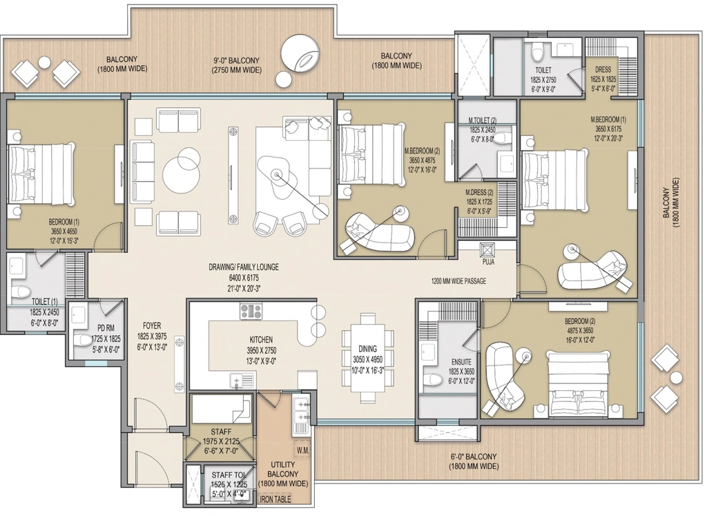 4 BHK Flat in Excentia Tatva in Rajpur Road, Dehradun - Image 923657