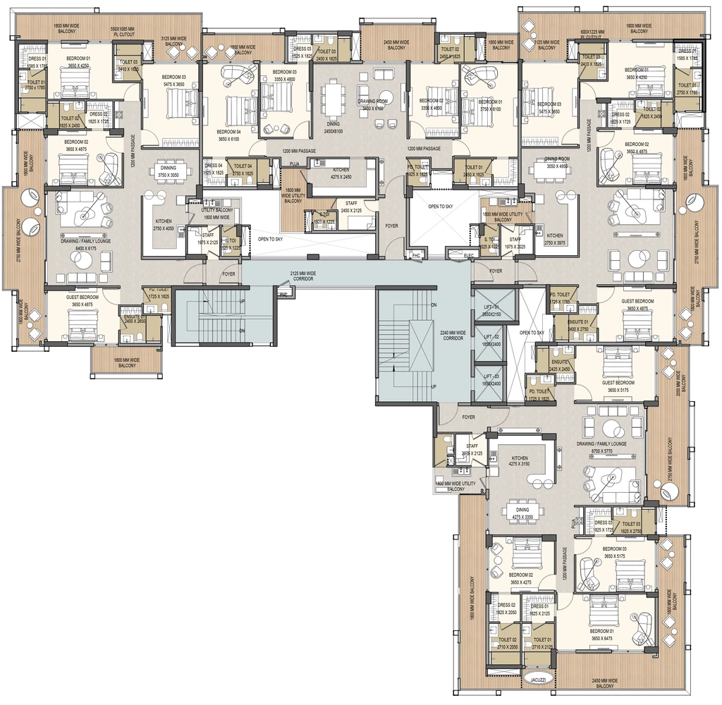 Floor Plan of Excentia Tatva in Rajpur Road, Dehradun - Image 415991