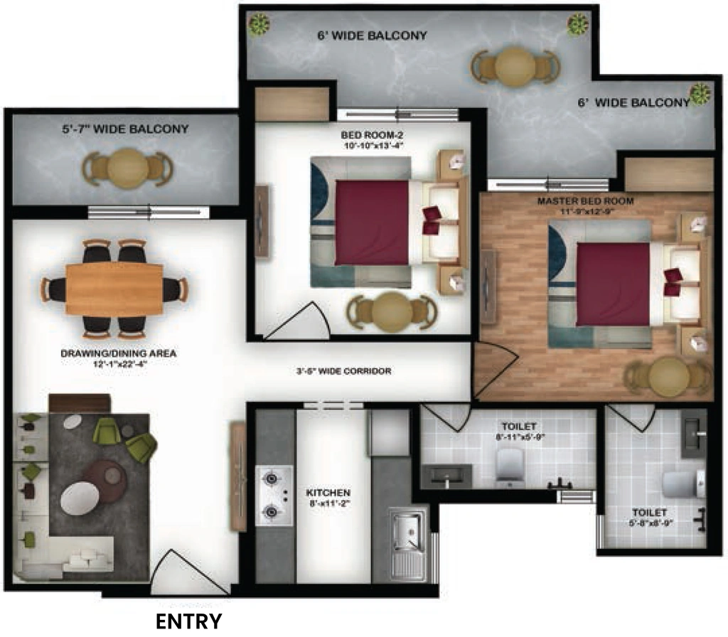 2 BHK Flat in Eastern Arc Phase 2 in Baronwala, Dehradun - Image 923671