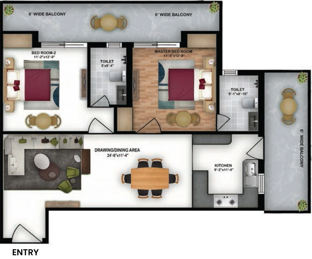 2 BHK Flat in Eastern Arc Phase 2 in Baronwala, Dehradun - Image 923672
