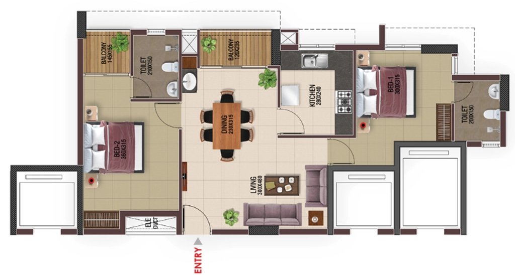 2 BHK Flat in Vfive Technopolis in Mangalapuram, Thiruvananthapuram - Image 923701