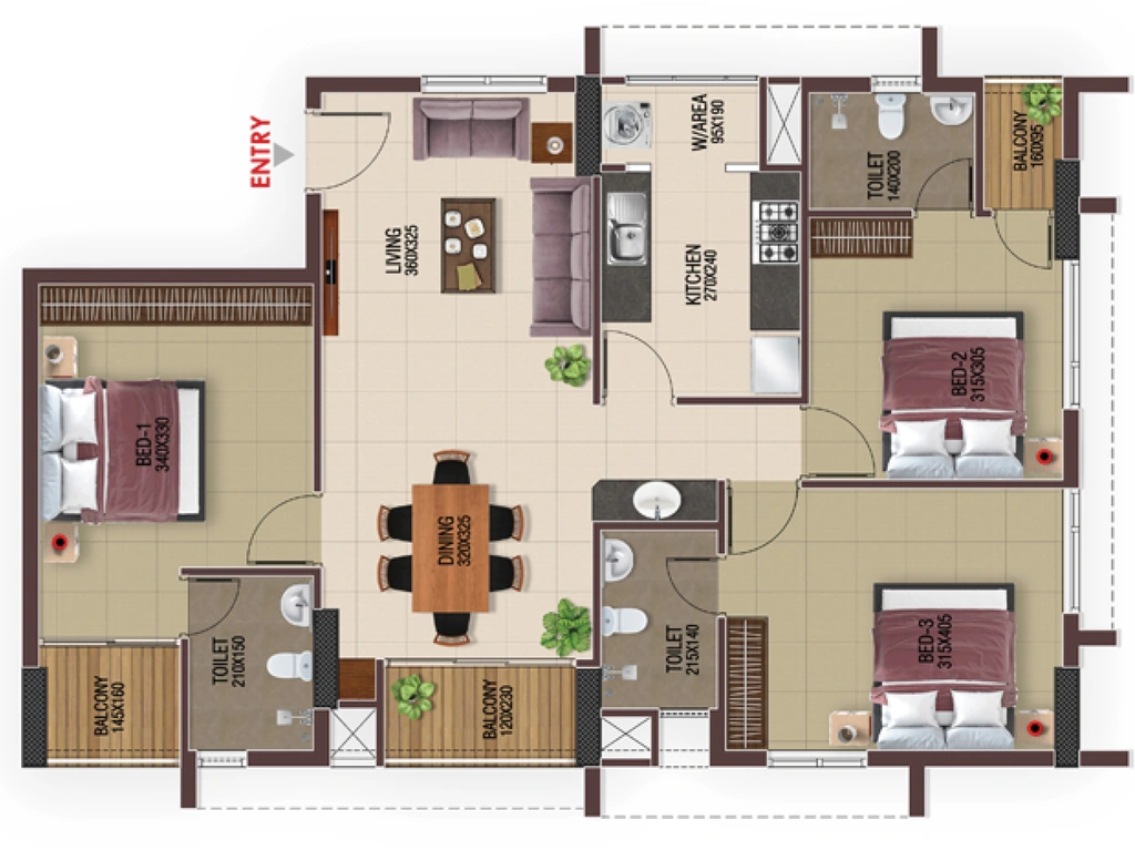 3 BHK Flat in Vfive Technopolis in Mangalapuram, Thiruvananthapuram - Image 923702