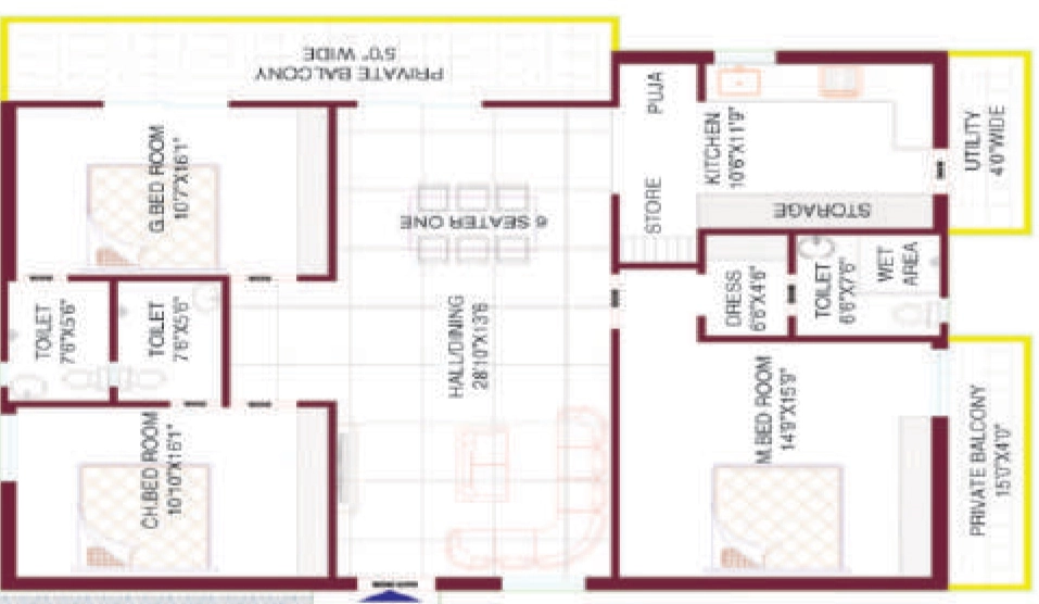 3 BHK Flat in PVR Koteswara Classic in Poranki, Vijayawada - Image 923695