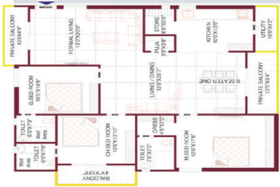 3 BHK Flat in PVR Koteswara Classic in Poranki, Vijayawada - Image 923696
