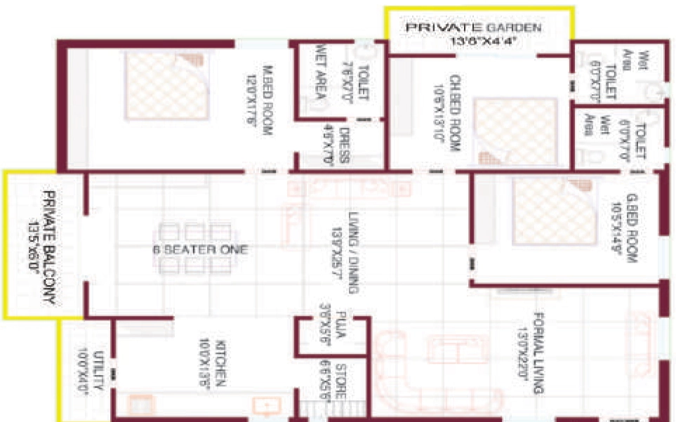 3 BHK Flat in PVR Koteswara Classic in Poranki, Vijayawada - Image 923697