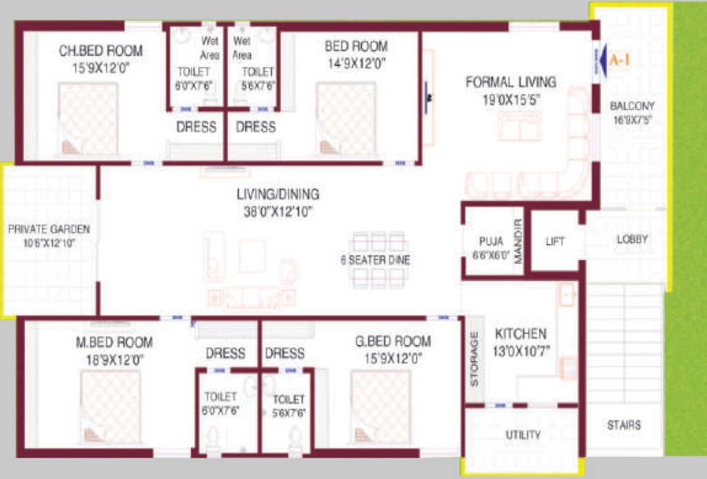 4 BHK Flat in PVR Koteswara Classic in Poranki, Vijayawada - Image 923699